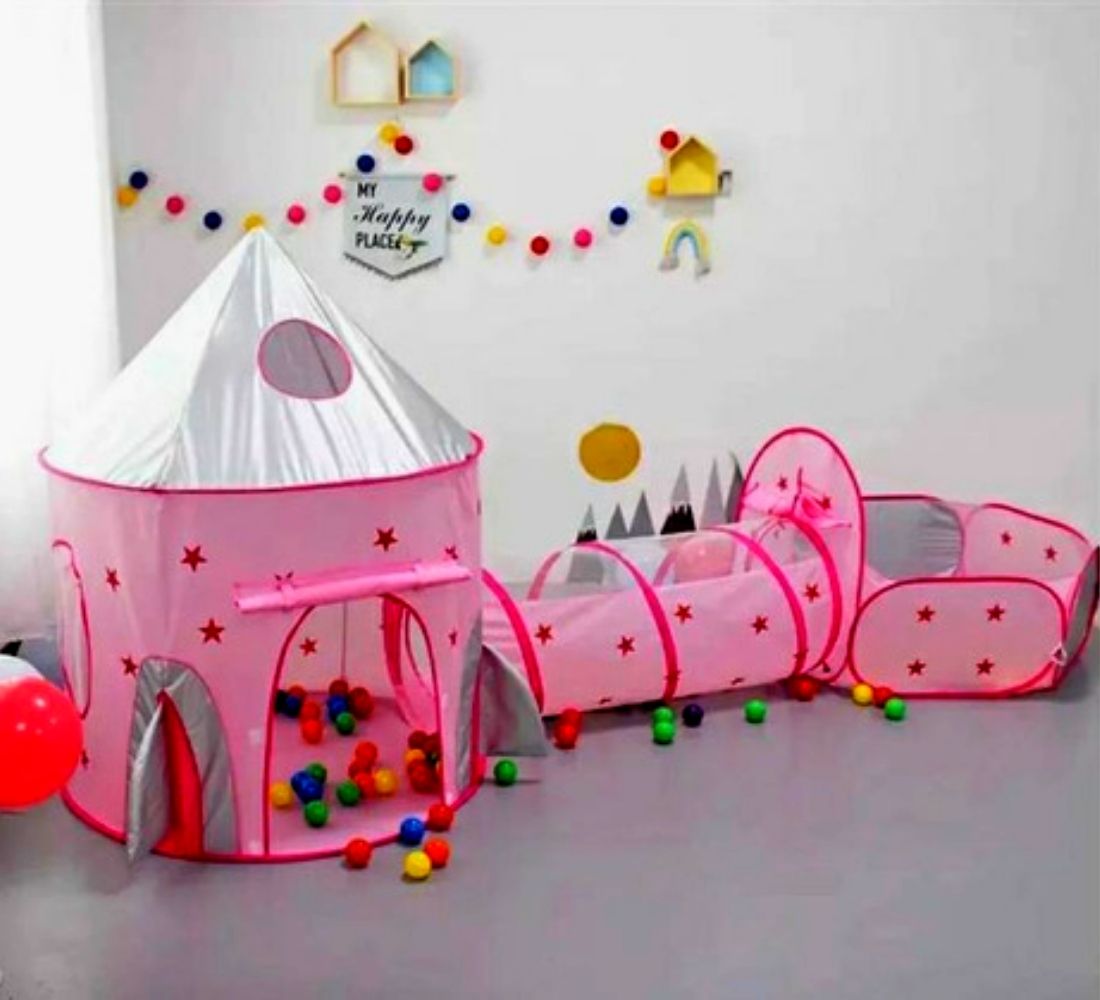 Hermosa Carpa Castillo 3 En 1 Túnel + Piscina Con 50 Pelotas 🥰😍