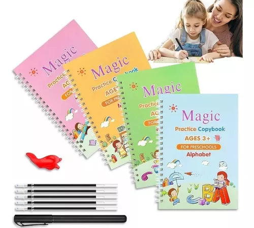 SET X4 CUADERNOS MAGICOS CALIGRAFIA